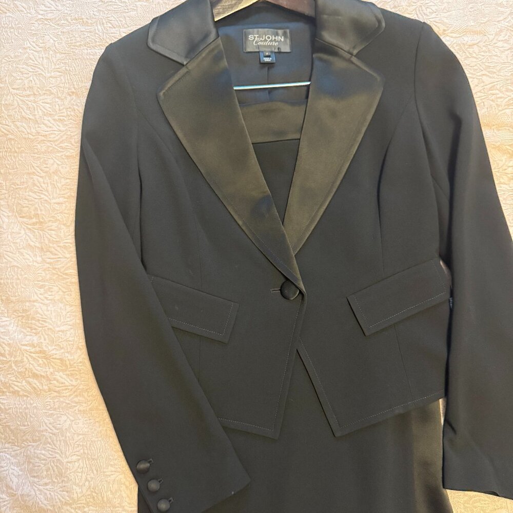 Saint John Couture Tuxedo Skirt Suit